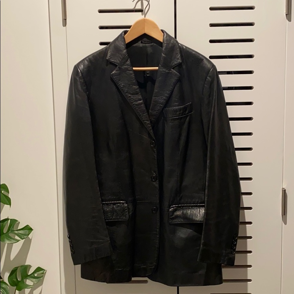Leather blazer jacket